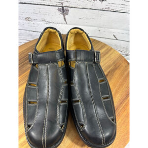 Men's Johnston & Murphy Black Leather Sandals Size 10